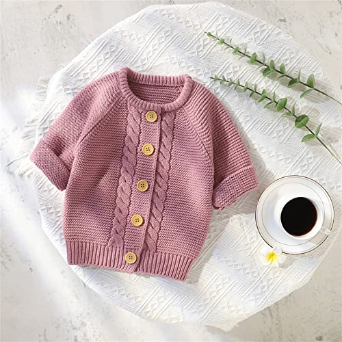 Baby Girls Knit Button Front Cardigan Toddler Crewneck Knitted Sweater Chunky Crochet Cardigan for Boys Cable Knit Sweater4