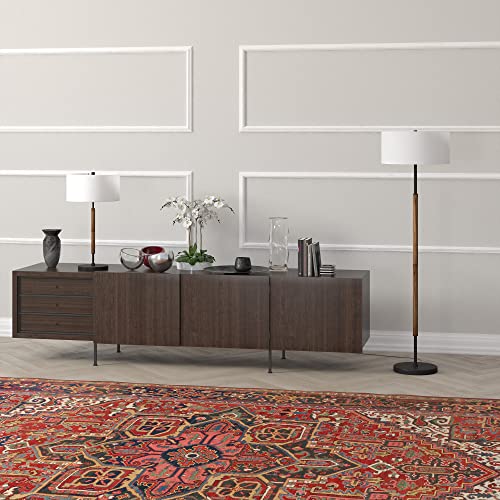 Image of Henn&Hart 61 inch Modern 2-Light Floor Lamp, Black