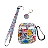 Cool Sport Basketball Design Soft TPU Airpods 1/2 Case，with Sports Brand Style Lanyard Keychain，fo