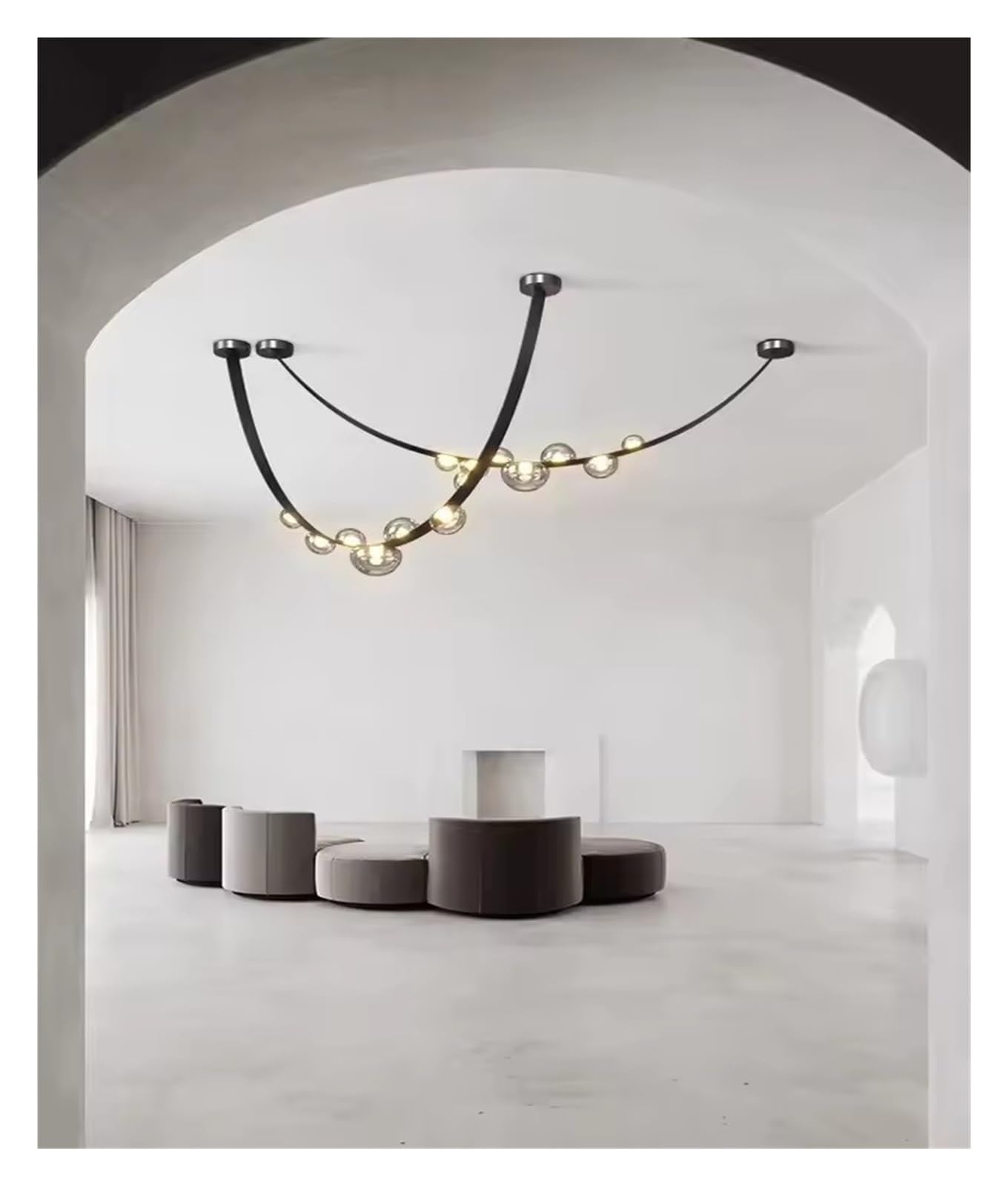 Postmodern Minimalist Leather LED Ceiling Chandelier Italy Designer Living Room Light Dining Room Villa Home Decor Hanghing Lamp,Modern