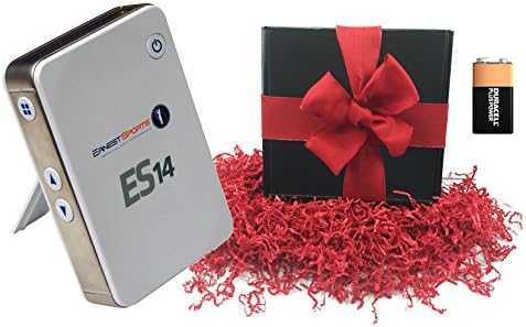 Ernest Sports ES14 (White) Golf Launch Monitor Ultimate Gift Box | Bundle Includes Extra 9V Battery, Protective Sleeve, Black Gift Box & Red Bow