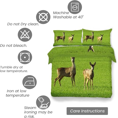 Housse de couette 160x200 douce en microfibre imprimée avec fermeture éclair - 7