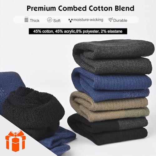 Image of 360 Cushioned Thermal Crew Socks Men Women, Thick &Warm Boot Sports Socks Hunting Sking Hiking Home Work Outdoor