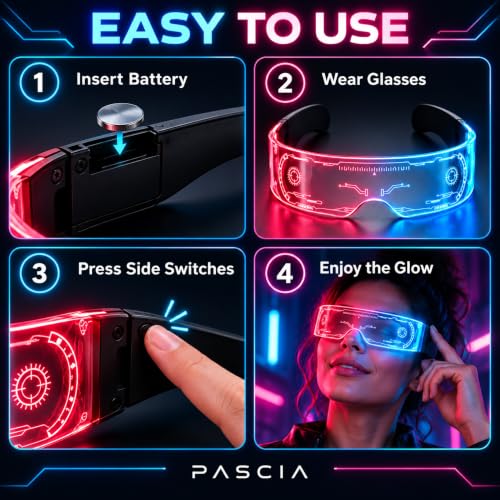 Image of HIFEER Visor Glasses with 7 Colors & 5 Lighting Modes
