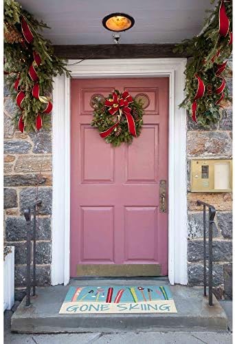 Liora Manne Front Porch Winter Gone Skiing Blue Indoor/Outdoor Rug, 2'6" X 4', White, Multi