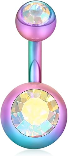 Miniatura 9 de Ruifan Pendientes cortos de ombligo de acero quirúrgico 316L 14G 0236in 0236in 4  6 unidades