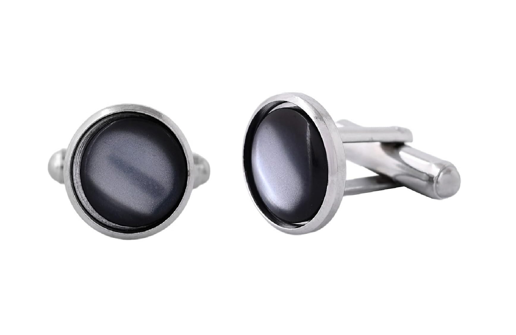 fashmade “where fashion is made” FashMade Grey Stainless Steel Cufflinks for Men | Premium Anti-Rust Finish | Comes in Elegant Cufflink Box | Ideal for Formal Wear, Gifting & Office Look-picture-12