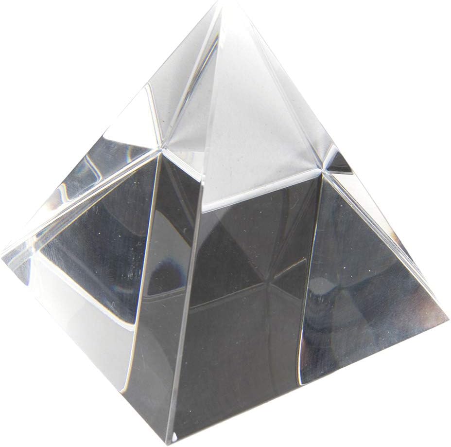 Soul Karma Glass Clear Crystal Pyramid/Feng Shui/Vastu for Positive Energy Good Luck Spiritual Healing Reiki Success Prosperity to balance Vastu & Correcting It.(Small)