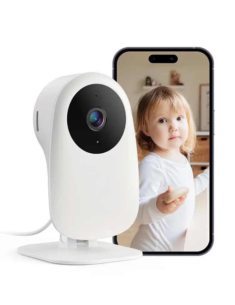 nooie 2K Baby Monitor WiFi Baby Camera Monitor with 2.4G Wi-Fi, Smart Baby Monitor with Night Vision, Motion/Sound Detection, 2-Way Audio,Work with Alexa, APP Control, Cloud/SD Storage