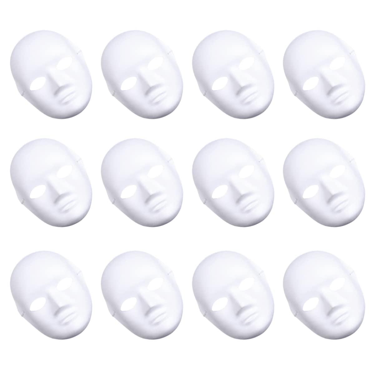 TINKSKYTinksky 12pcs Female Full Face Halloween Costumes DIY Blank Painting Mask Halloween Hip-Hop Dance Ghost Cosplay Fancy Dress Masquerade Party Mask
