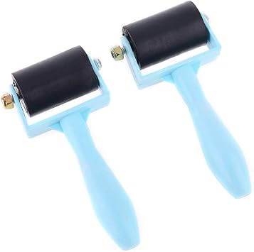 2X Practical Rubber Roller Anti Skid Tape Tool for Printmaking Wallpapers Stamping Gluing Application Painting Tools for Professional