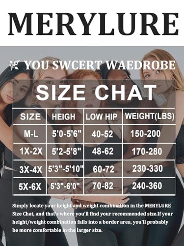 MERYLURE Plus Size Tights for Women Up To 6x, Semi Opaque Control Top Nylon Pantyhose, High Waist Solid Stockings 5