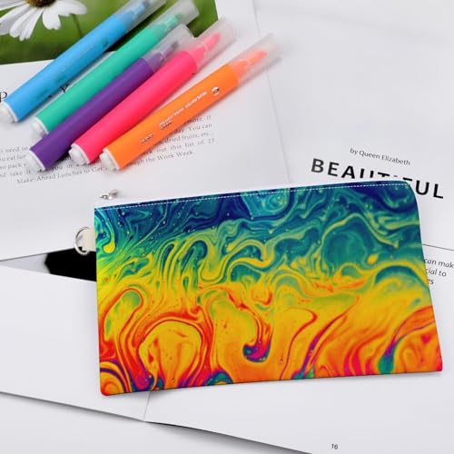 Fantasy Color Neon Pattern Zipper Style Coin Purse, Large Capacity, Portable And Fashionable Wallet4