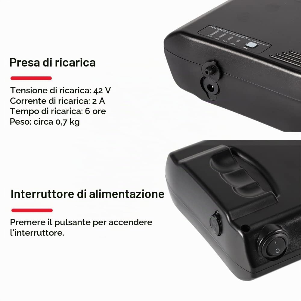 SEASON Ebike Batteria di ricambio 36V 10.4Ah / 14Ah agli Ioni di Litio Batteria per bici elettrica MIFA Zündapp, sistema di trasmissione Ansmann