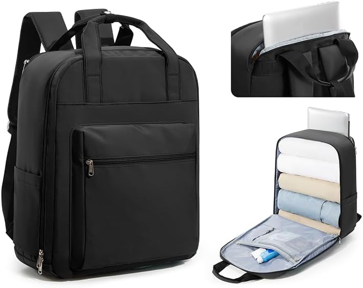 WEPLAN Cabin Bag 45x36x20 New Easyjet Backpack Cabin Size Ryanair Bags 40x20x25 Underseat Travel Backpack Carry on Backpacks for Airplanes Rucksack for Plane Hand Luggage Women Men,Black L