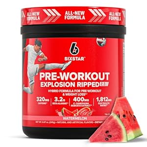 Six Star Pre-Workout Explosion, Watermelon (30 Servings) – Preworkout Energy Powder Supplement for Men & Women – Pre Workout Drink Mix with Creatine & Beta Alanine – Sports Nutrition Products