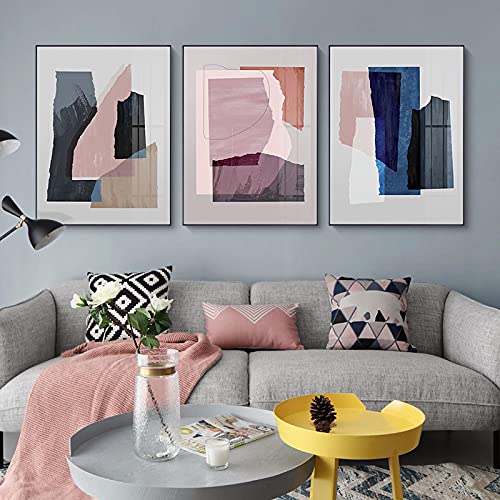 Toile abstraite colorée 50x70cm lot de 3 affiches murales salon