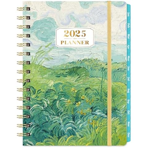 2025 Planner - 2025 Planner Weekly and Monthly, JAN. 2025 - DEC. 2025, 6.4" x 8.5" Calendar 2025 Planner with Monthly Tabs, Sturdy Cover, Premium Paper, Strong Twin-wire, Back Pocket Cover