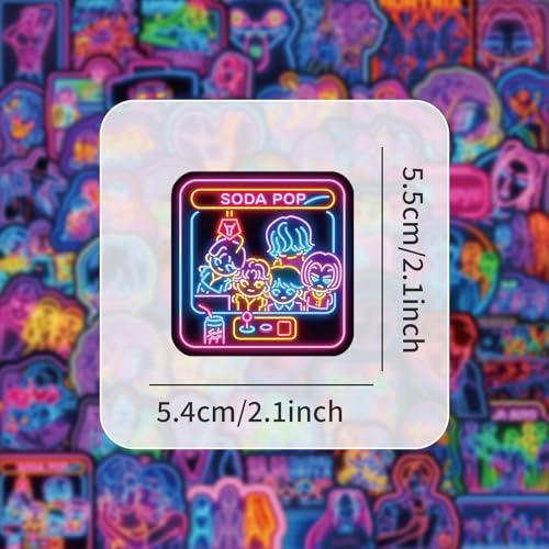 Image of K-pop Party Favors Stickers - 50 Neon Effect Unique Vinyl Stickers for Fans, Laptops, and Journals,Skateboard Bike Bumper Car Guitar Water Bottle Luggage