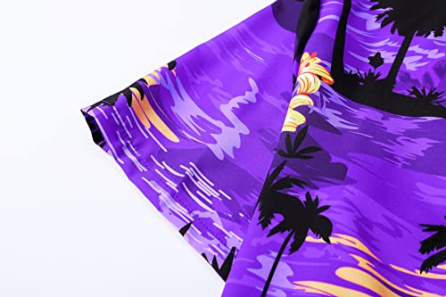 Image of Betusline Girls' and Womens' Hawaiian Shirt Blouse Button Down Beach Shirts | Casual breathable and comfortable Short Sleeve V-Neck Floral Tropical Blouse