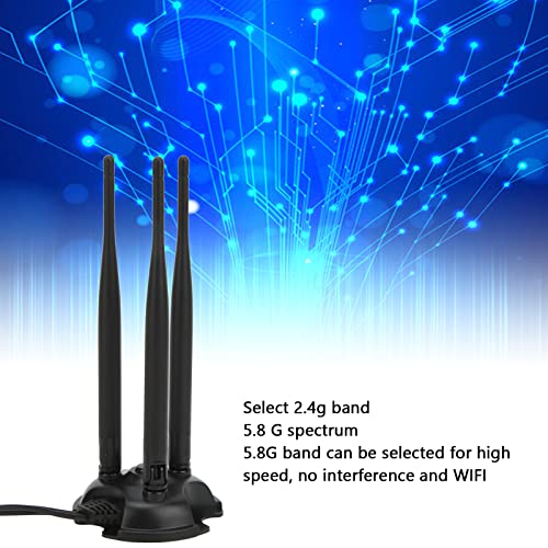 Antena WiFi 3 em 1 2,4 G/5 G/5,8 G Antena de extensão magnética com conector SMA para roteador sem f