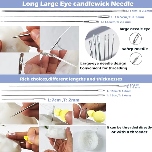 Image of 37PCS Candle Making Tools Set Adjustable Punch Needle Long Silicone Mold Needle Drill Candle Wick Hole Drill Steel Sticks to Make Holes in Candles Soap,Mold Punch Wicking Needle Tools Inserting Tool