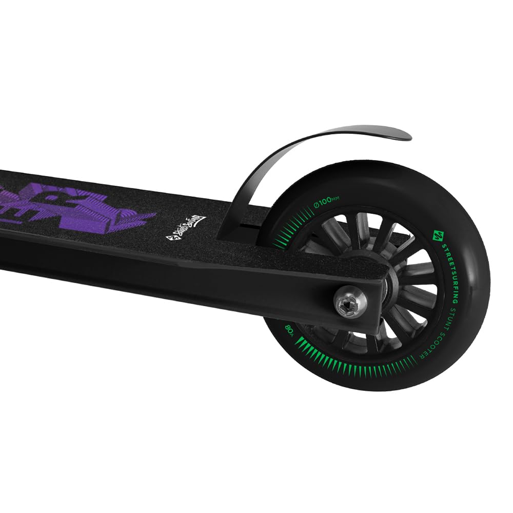 Patinete de Acrobacias Trickster Black Gum – Scooter Freestyle para Principiantes con Deck de Aluminio y Ruedas de 100 mm ABEC 5