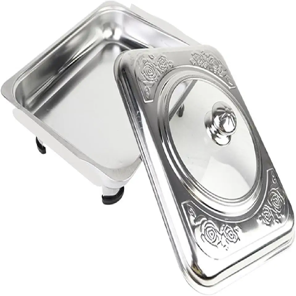 Travessa Servir Rechaud Leve Inox Tampa E Com Pé Buffet Mesa