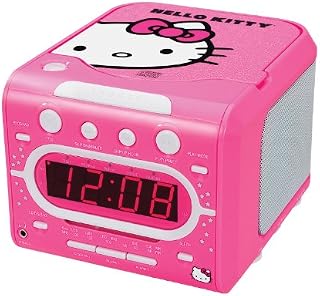 HELLO KITTY KT2053 AM/FM Stereo Alarm Clock Radio with Top Loading CD Player