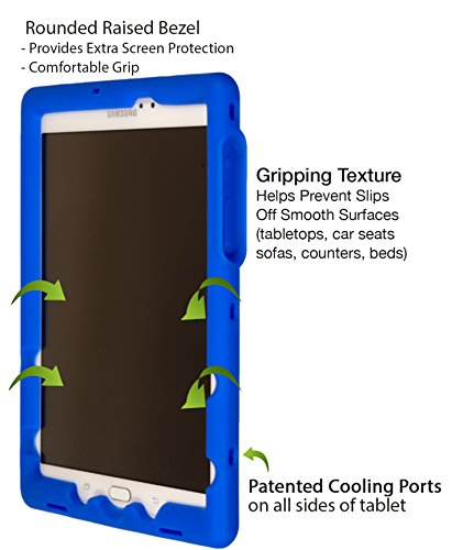 Bobj Rugged Case For Samsung Galaxy Tab S2 8.0, Tab S2 Nook 8 – Bobjgear Custom Fit - Patented Venting - Sound Amplification - Bobjbounces Kid Friendly (Batfish Blue) #TOP2