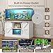 OtterOasis 55-75 Gallon Fish Tank Stand with Sliding Barn Doors & Power Outlet, Heavy Duty Aquarium Stand with Cabinet Storage for Fish Tank, Turtle Tank, Reptile Terrarium, 1000LBS Capacity, White