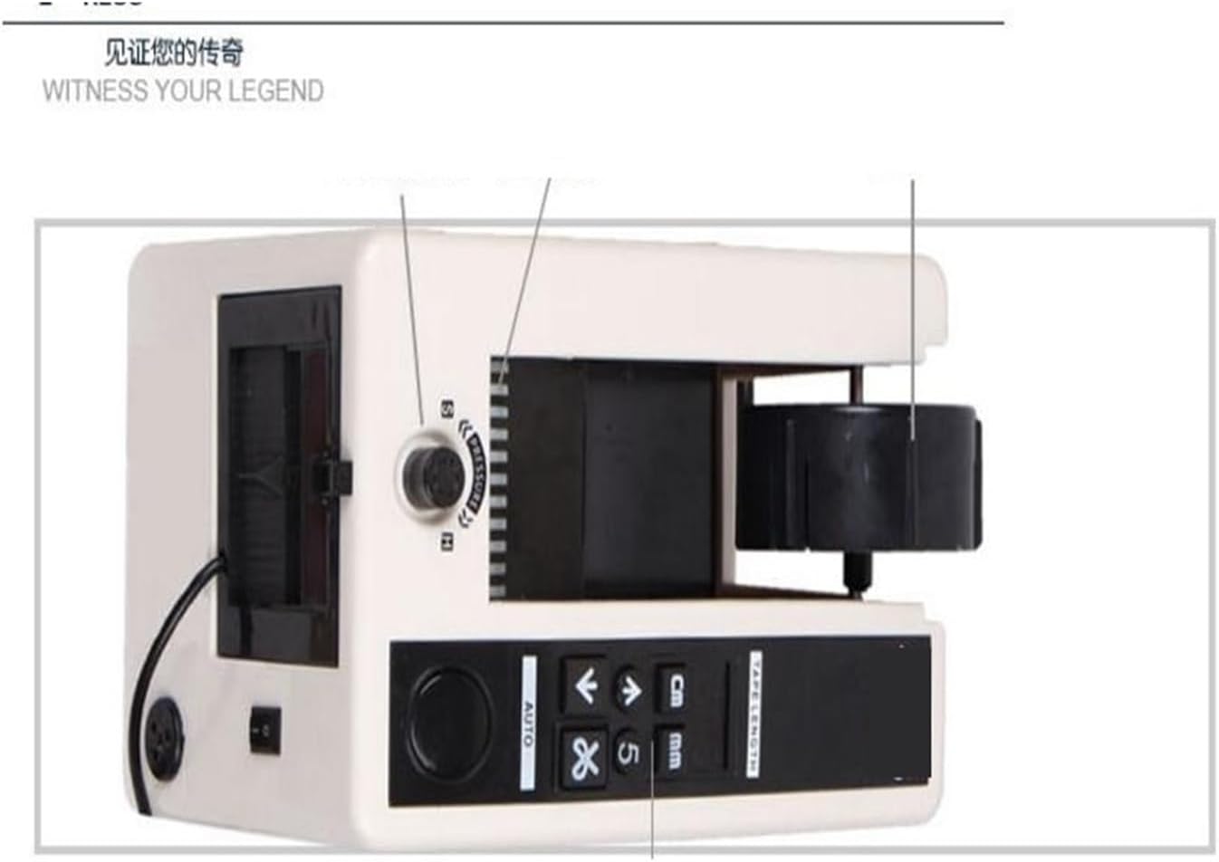 Tape Dispenser, M-1000S Automatic Tape Dispenser/Automatic Cutter,Width 4-50mm +10PCSStripping Ring +1 PCS Spare s for Shipping, Schools