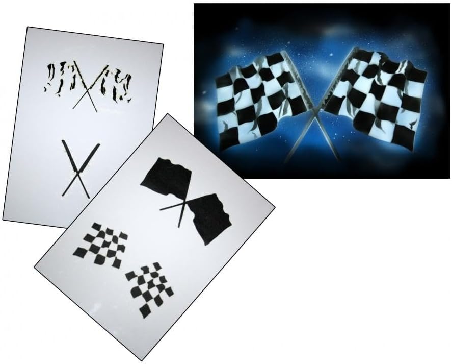 AS-070 Zielflagge Step by Step Airbrushschablone Size L