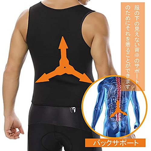 サウナスーツ ダイエットウェア メンズ ジッパー長袖 シャツ 男性 ダイエットスーツ 超発汗 脂肪燃焼 運動着 減量用 ボディシェイパー トレーニングウェア 部屋着 腹筋薄手お腹引き締め腰サポート 引き締め (L/XL,青い) 6枚目