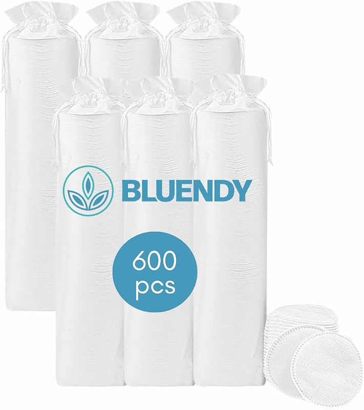Discos de algodão BLUENDY para limpeza, 300 unidades, 100% algodão, 5,89 cm de diâmetro, brancos