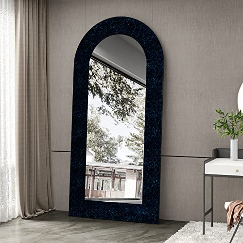 CRE8TIVE Papel de Parede com Borda Preta e Azul, Papel de Parede com Glitter Preto, Adesivo e Removí