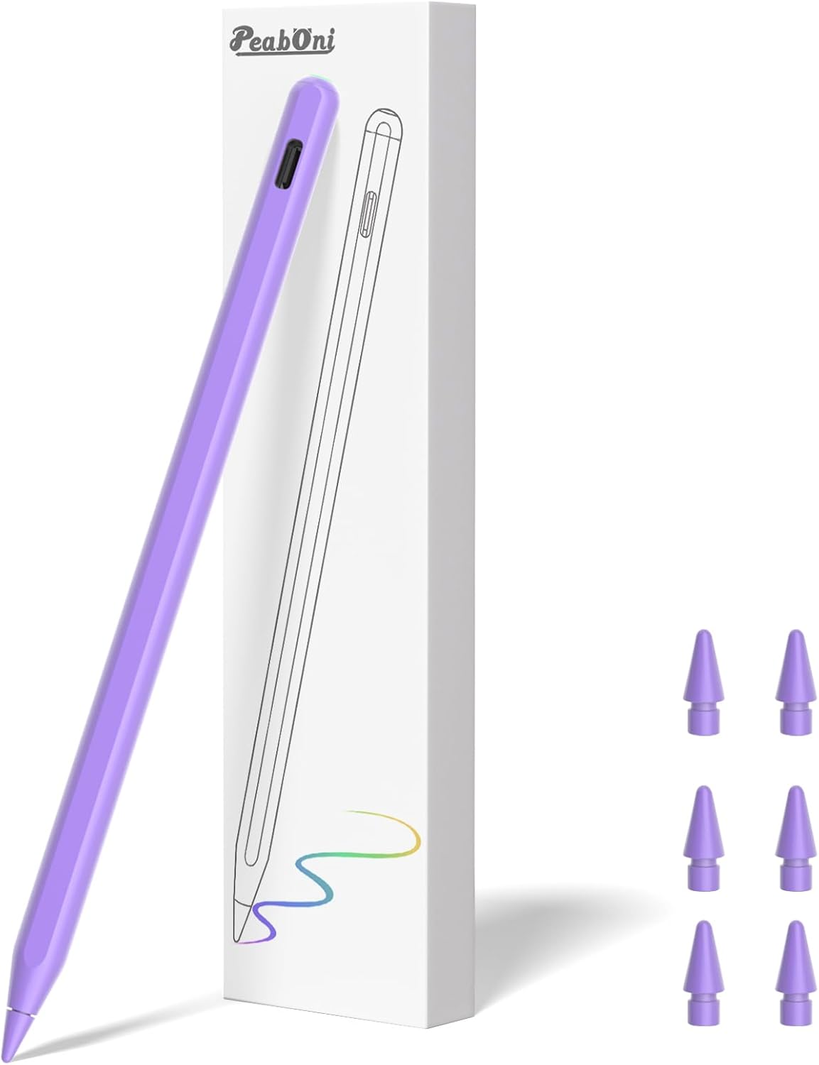 Pencil 2nd Generation for iPad 2018-2024 (Purple+6pcs Replacement Nibs) Thumbnail