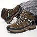 Men's High-Top Fashion Hiking Boots - Comfortable & Durable with Non-Slip TPR Sole, Lace-Up Closure, Green & Black Camouflage Pattern for Outdoor Adventures, All-Season Wear (Brown,11)