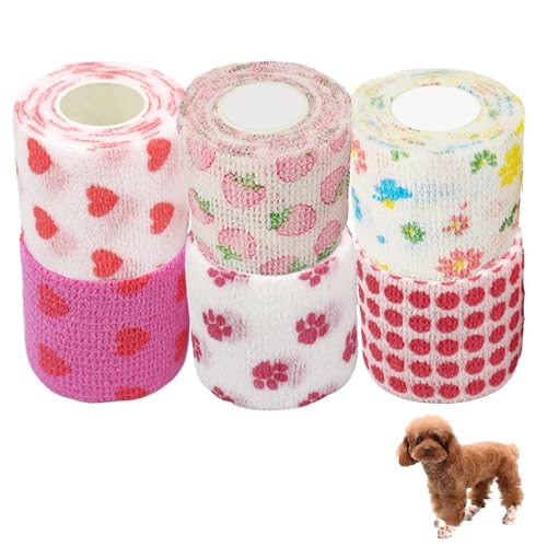 Disposable Puppy Booties Hot Pavement Protectors Adjustable Wrap On Design Pet Shoes for Small Size Dogs and Cat Shitzu Maltese Yorkie Pomeranian Essentials 6 Pack (Type 2)
