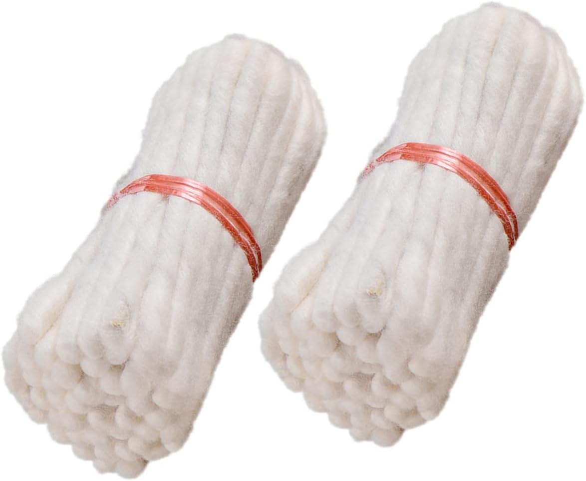 Cabilock 6sets Cotton Wicks for Oil Lamps and Lanterns Sacrificial Butter Lamp Wicks for Candle Making and Home Lighting