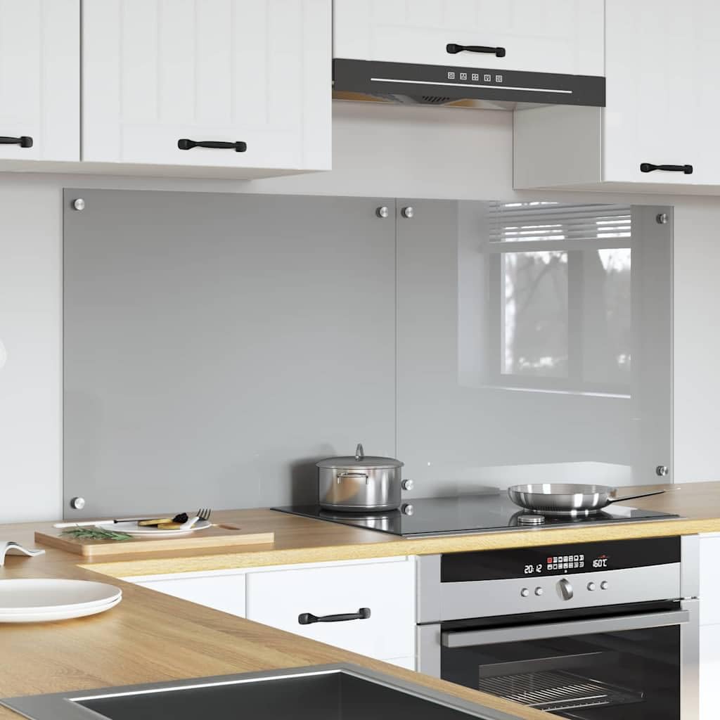 Generisch Küchenrückwand 2 pcs Hellgrau 70 x 60 cm Gehärtetes Glas,Heim & Garten,Küche & Esszimmer,Küchenhelfer & -utensilien-3415448