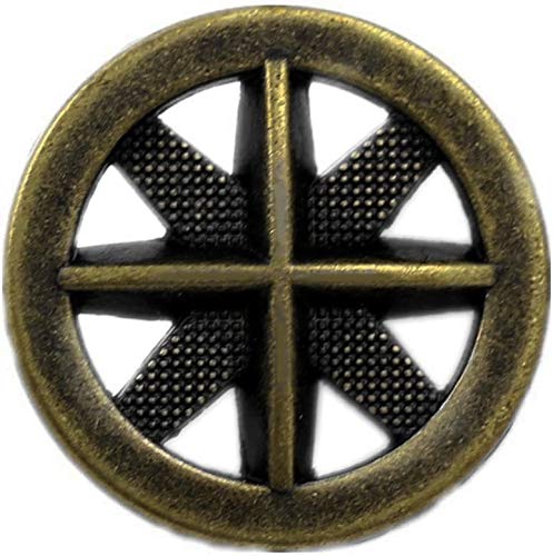 Bezelry 15 Pieces Asterisk Metal Antique Brass Color Metal Shank Buttons. 20Mm (3/4 Inch) #TOP11