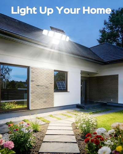 Image of Solar Flood Lights Outdoor,5000LM 366 LEDs Dual Clip on Motion Sensor Lights with 360 Wide Angle &3 Modes, IP65 Waterproof Security Lights for Yard Patio Garage Garden,2Pack
