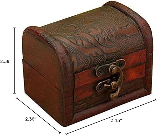 Miniatura 8 de tallahassee Caja de joyería con patrón de flores en relieve de madera antigua, organizador de almacenamiento, cajas decorativas de regalo (estilo 1)