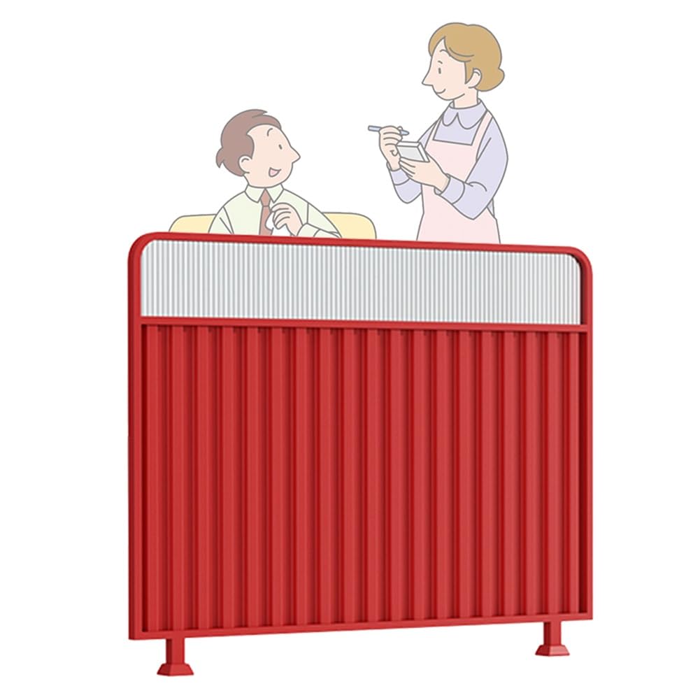 GJZQDKX Dining Area Dividers Iron Desktop Partition for Restaurants Hot Pot Bar & Office Decor Striped Glass Raised Aisle Divider Table Top Screen (Rosso 80x100cm 31.5x39.3in)
