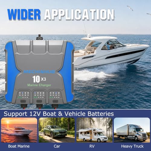 Image of 3 Bank (10A /Bank) Marine Battery Charger-12V 30A OnBoard Charger