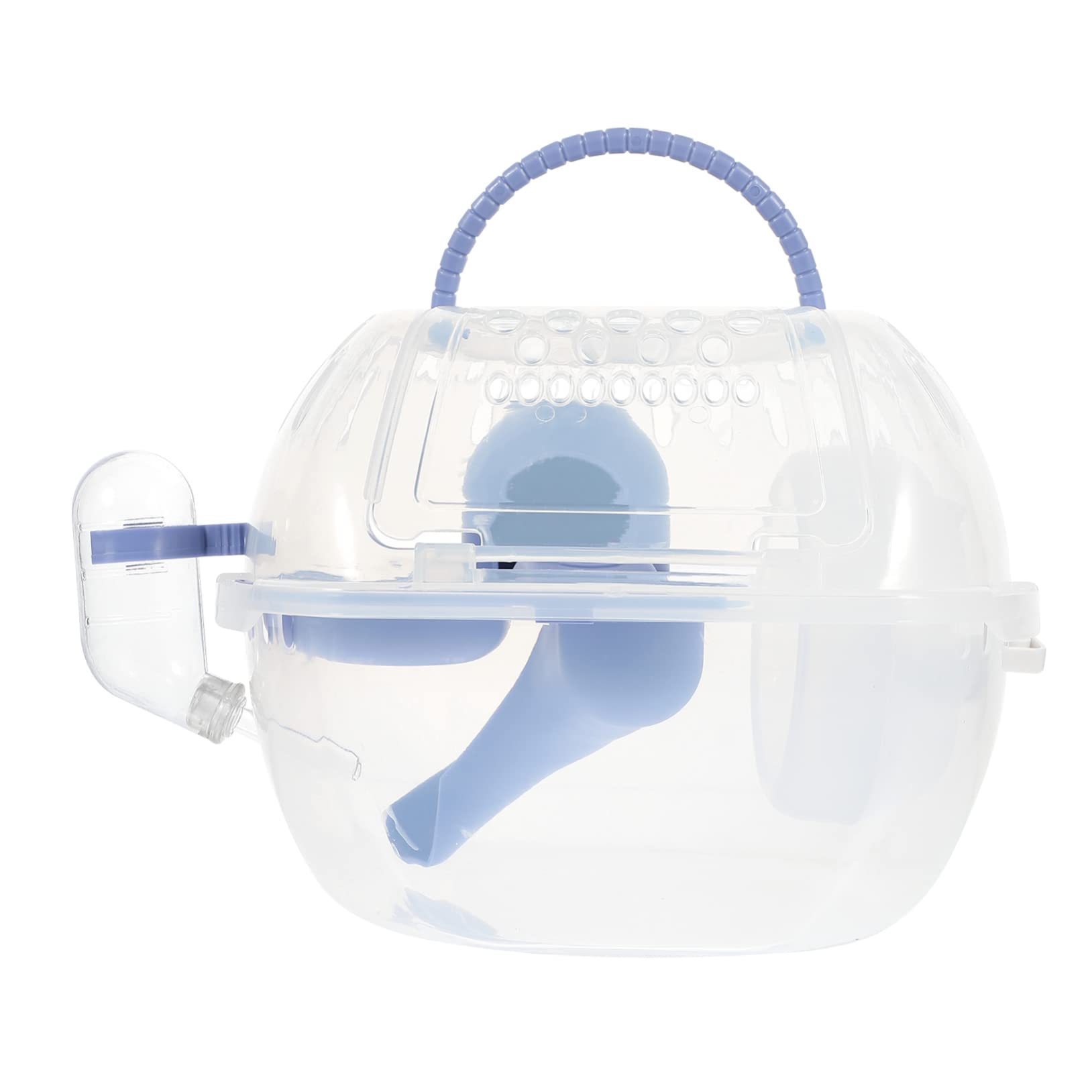 Housoutil Jaula de hámster Recipiente de plástico Transparente pequeño hábitat Jaula de Hamster de diseño Transparente Jaula de Hamster Transpirable Mascota Recipiente pequeño Manejar envase