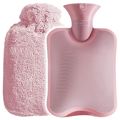 PIIKNUO Bolsa de Agua Caliente 2L Botella de Agua Caliente con Funda Suave Bolsa de Agua Caliente Extraíble y Lavable para Cuello Hombros Piernas Calentamiento de Cintura Regalo para Familiares Amigos Cover