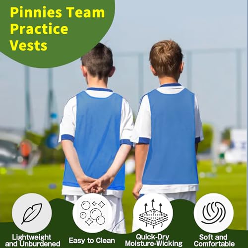Image of 6 Pack Pinnies Team Practice Vests for Child Youth Teen Adult, Mesh Scrimmage Jersey for Soccer Football Basketball