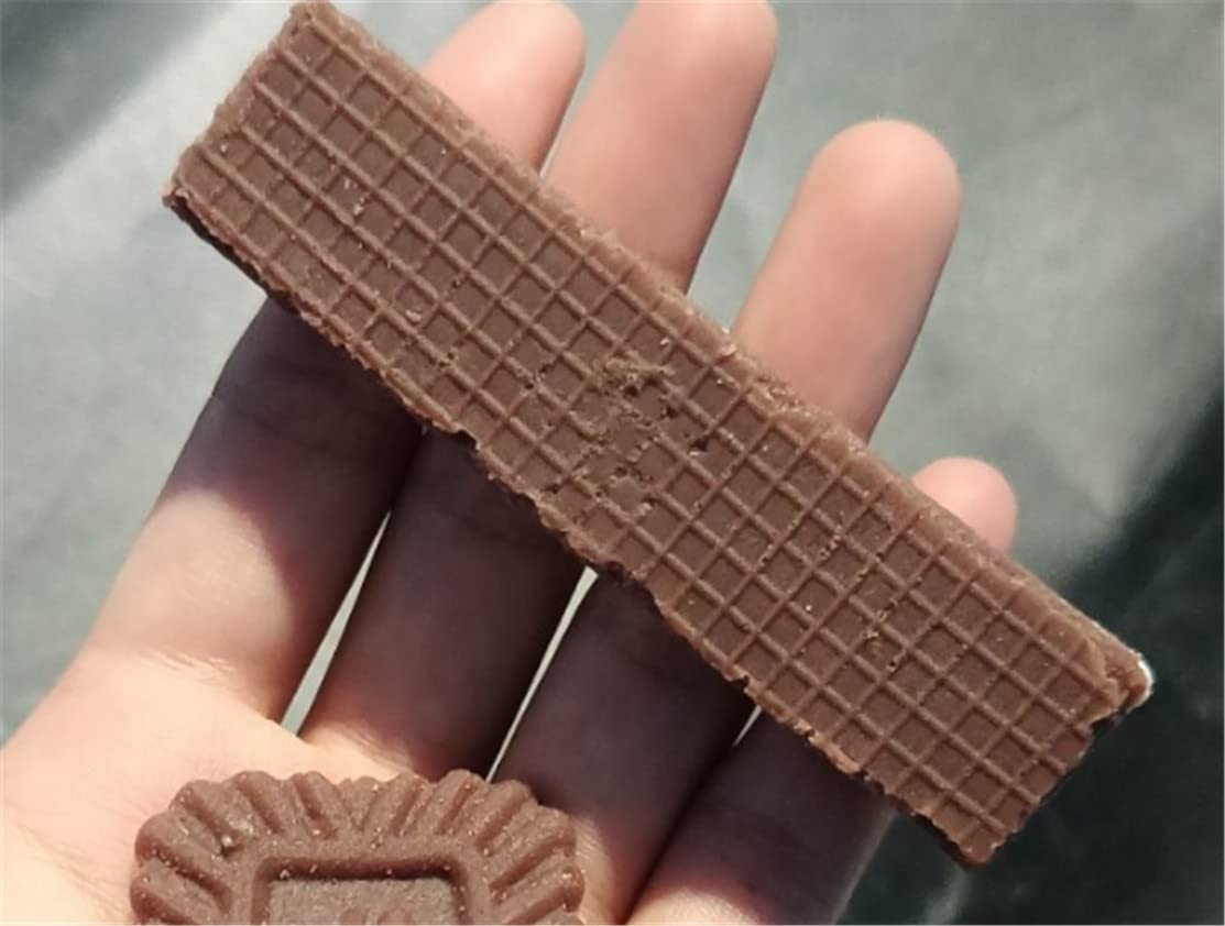Künstliche Schokoladenwaffel-Plätzchen – 5 Stück, Realistische Dekoration, Aus PVC, Ca. 8 Cm